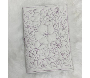 ADVENTSKALENDER 7. Dezember - Stickdatei ITH - Buchhülle A6 Kirschblüten Vögelchen